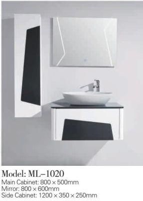 PVC Cabinets for Home Decoration with Glass Mirror, Counter