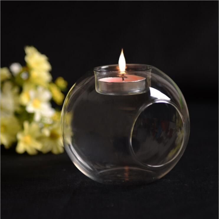 Hot Sale High Borosilicate Heat Resistant Glass Candlestick for Home Decor