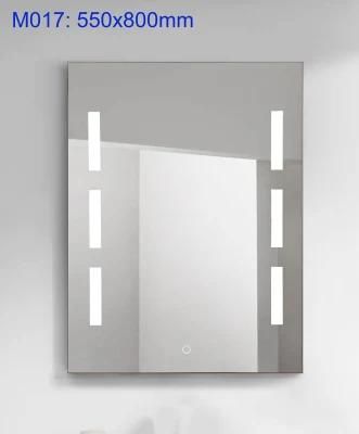 Square Wall Mounted Touch Switch Bathroom Makeup Smart LED Mirror for South American (M017)
