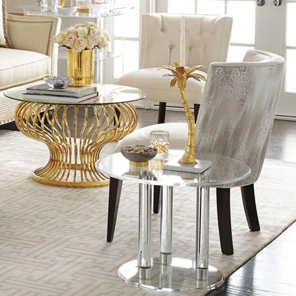 Hot Sale Fashionable Modern Durable Movable Tempered Glass Acrylic Coffee Table