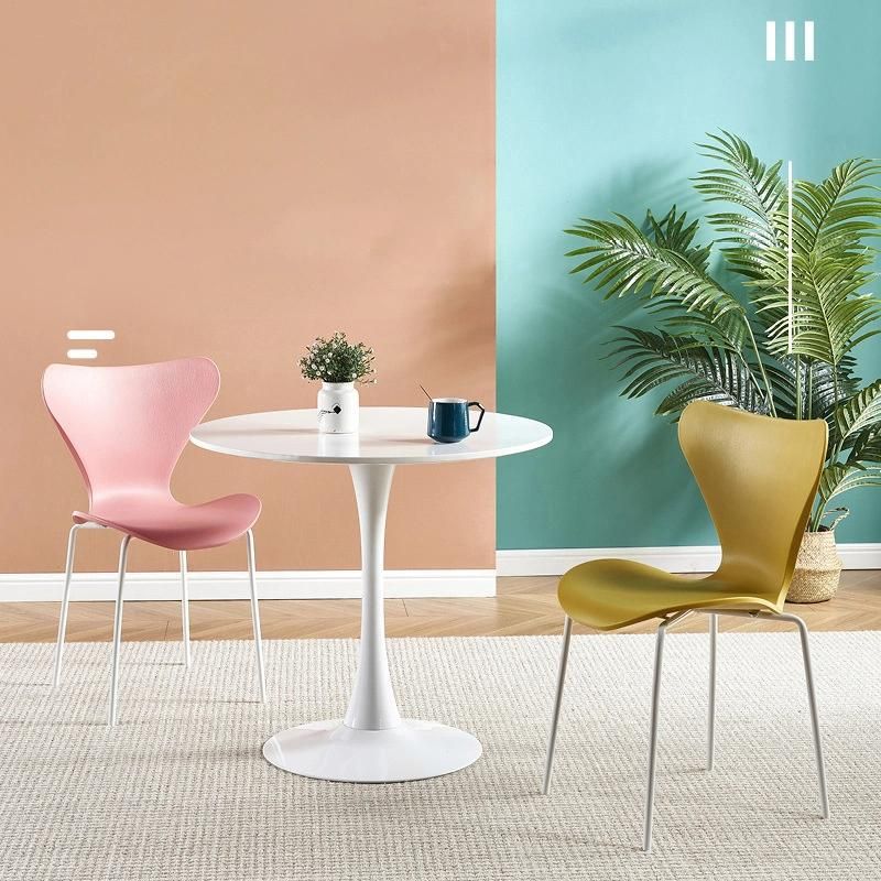 Modern Outdoor Garden Banquet Hotel Restaurant Furniture Stackable PP Plastic Metal Dining Plastic Chair