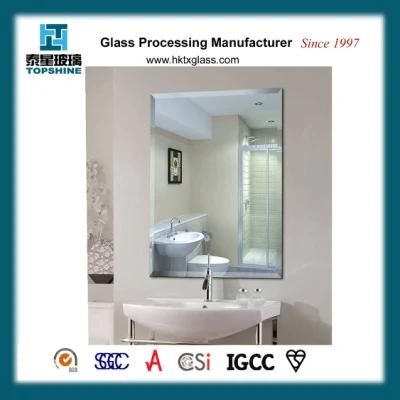 Modern Design Bevel Edge Silver Mirror for Hotel Bathroom Supplies