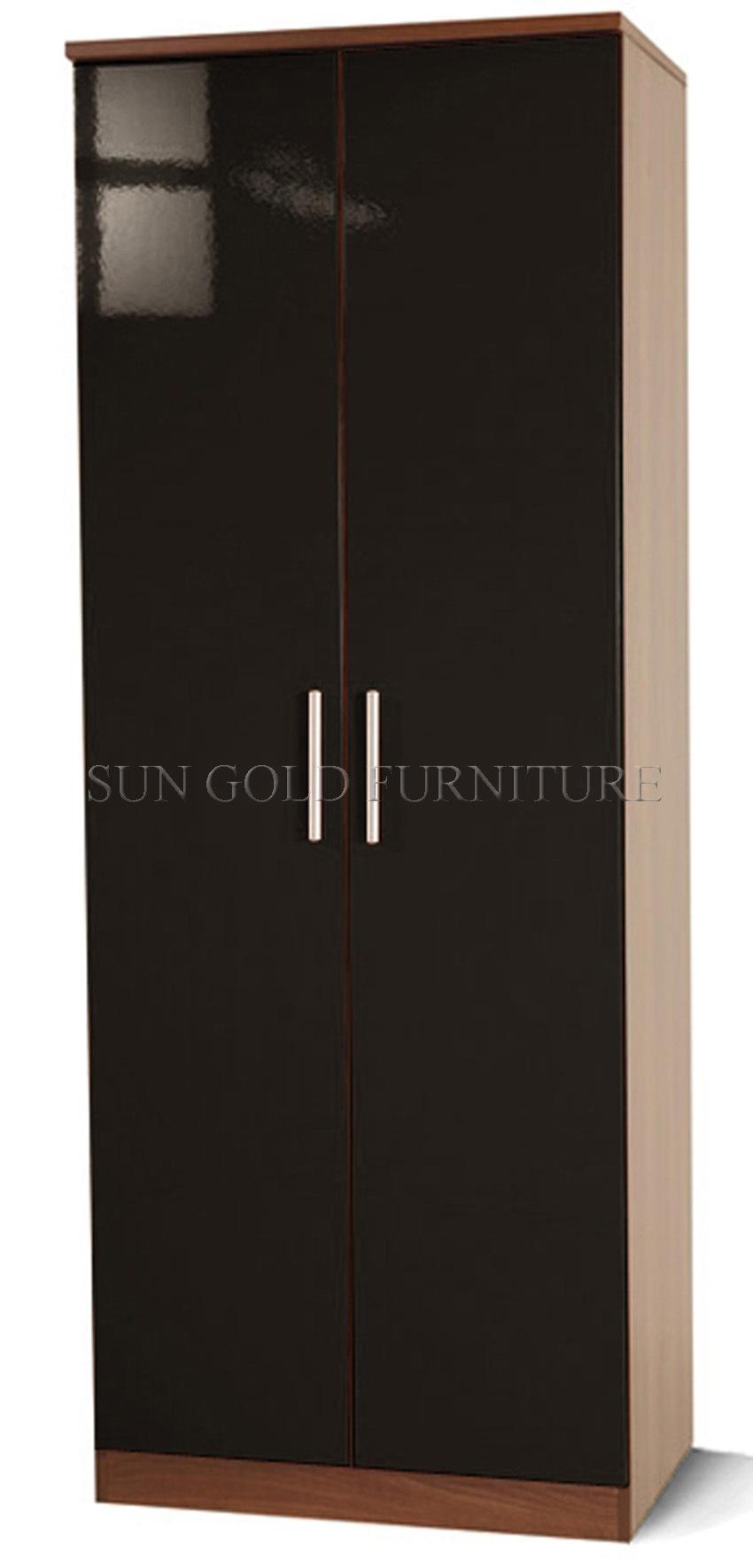 Modern Home Wooden Bedroom Furniture Swing Mirror Door Wardrobe