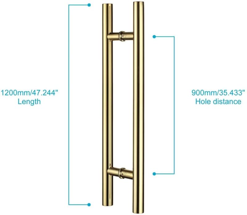 Stainless Steel and Brass Glass Door Pull Handles Sliding Glass Door Handle