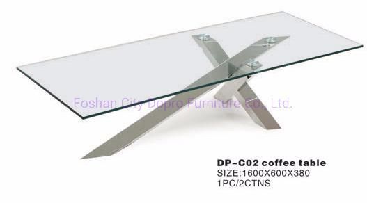 Minimalism Simple Modern Europe Style Clear Glass Coffee Table