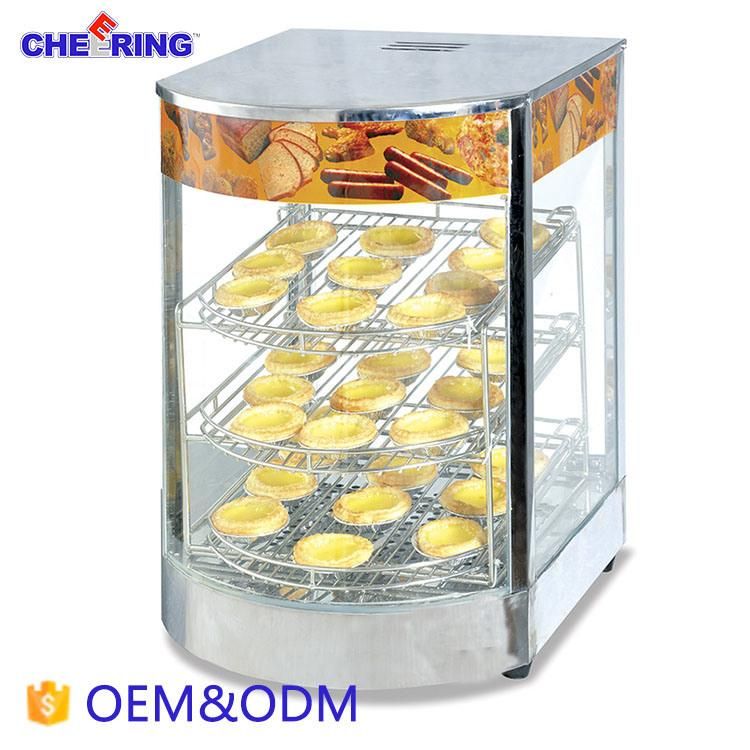 Commercial Glass Egg Tart & Food Warming Showcase