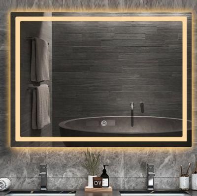 Hotel Anti-Fog LED Glass Wall Mirrors for Bathroom with Frame