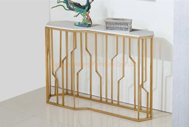 Make up Table with Three Drawers Tempered Glass Wood Top Metal Steel Frame Dining Console Table for Home and Hotel