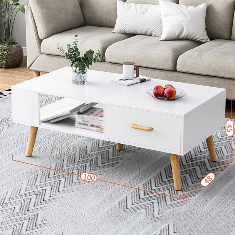 Modern Simple Wood Coffee Table for Living Room