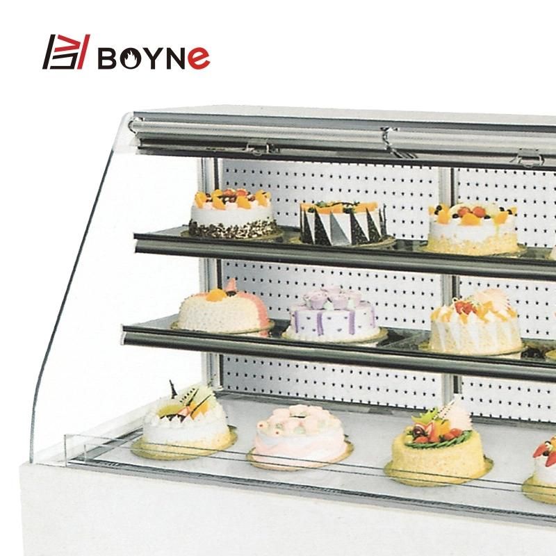 Commercial Bakery Three Layer Single Side Opened Cake Display Showcase