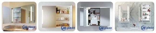 4mm Wall Mounted Silver Anodized Bathroom Storage LED Lighted Medicine Cabinet