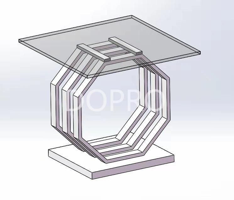 New Design Silver Stainless Steel Dining Table