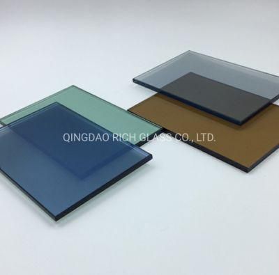 China Building Dark Tight Blue Reflective Coated Glass 4mm 5mm 6mm 8mm
