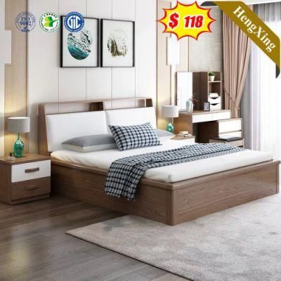 Popular Simple Style White Color Home Hotel Bedroom Furniture Wholesale Beds with Dressing Table