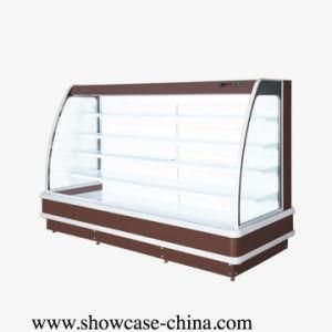 Semi Vertical Supermarket Open Air Cooled Refrigerated Showcase for Promotion