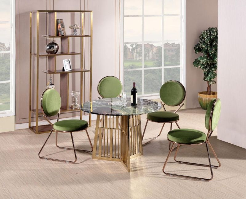Morden Home Furniture Luxury Round Dining Table with 5-Set for Dining Room