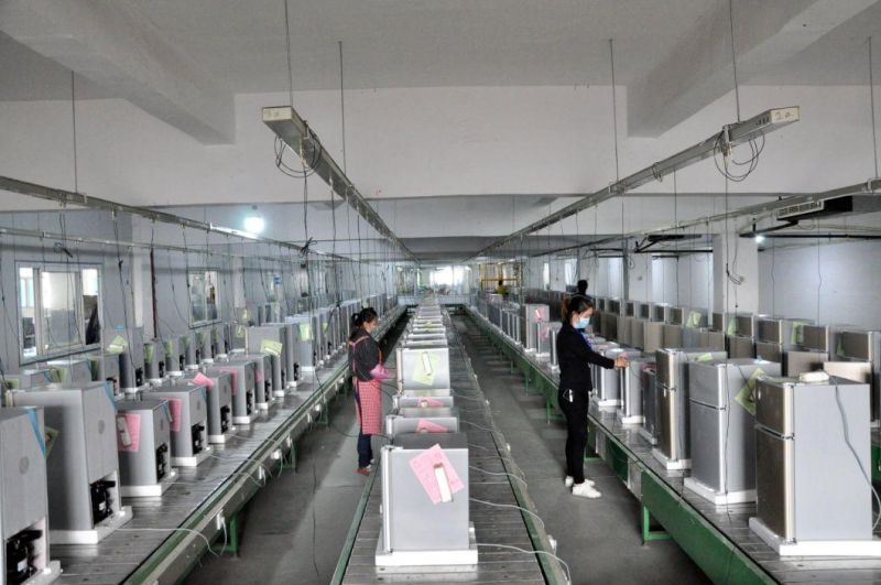 Large Arc-Shaped Glass Sliding Door Refrigerating Freezer Showcase for Super Market