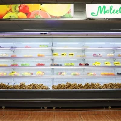 Remote Multidecks Open Chiller Cabinets for Supermarket Fresh Vegetable Drink
