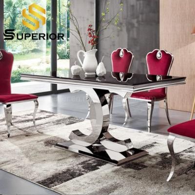 2020 Sweden Glass Dining Set Restaurant Furniture Modern Table