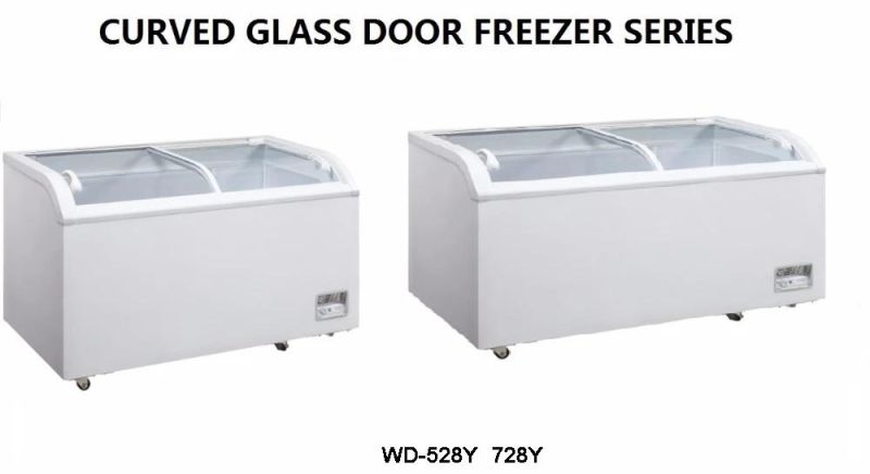 Supermarket Deep Cooling Kitchen Showcase Freezer with Slidng Glass Lid