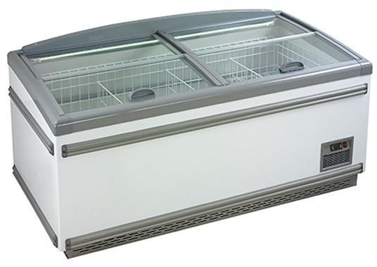 Supermarket Deep Cooling Kitchen Showcase Freezer with Slidng Glass Lid