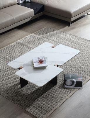 Modern Rectangular Creative Design Living Room Furniture Coffee Table with Sintered Stone Plate