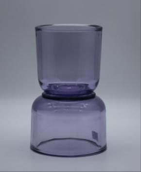 Colorful Glass Candle Holder with Different Embossed Pattern for Decoration