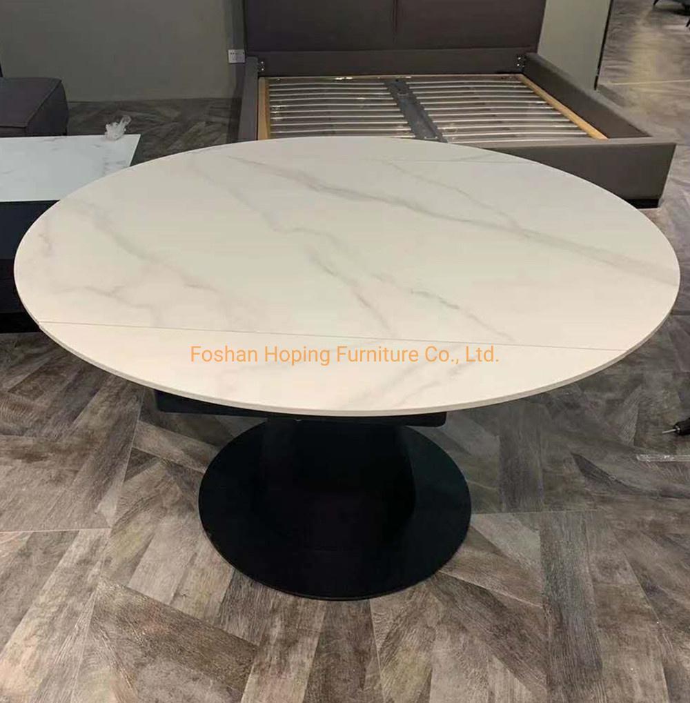 Modern Rock Beam Dining Table Rectangle Shape White Iron Metal 6 Seats Luxury Tables Wedding