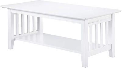 White Mission Style Coffee Table Furniture for Living Room