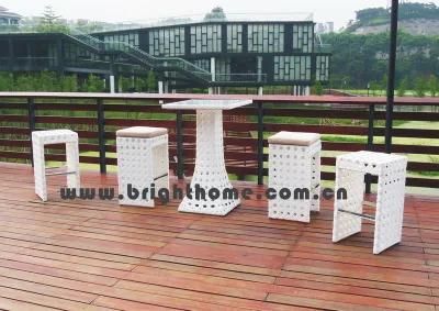 Outdoor Wicker Bar Stools 5PCS Rattan Bar Table and Chairs Set