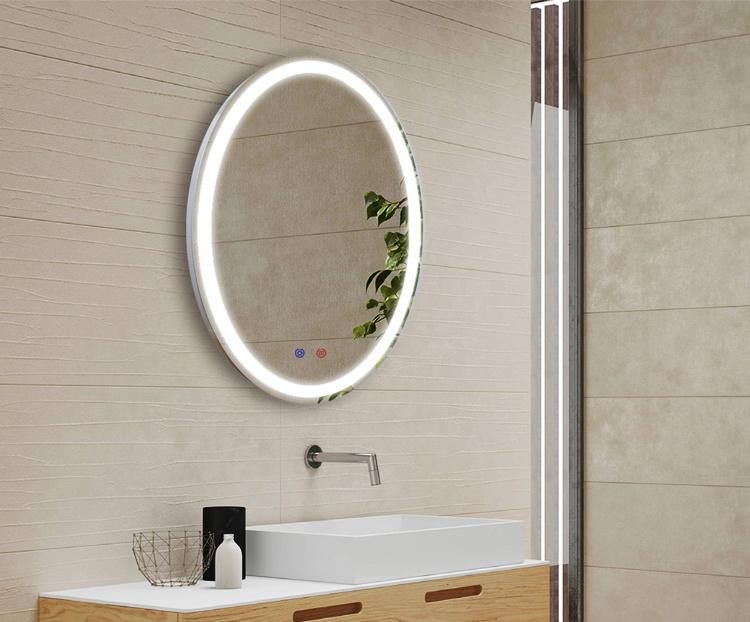 Home Furniture Oval Wall Bathroom LED Anti-Fog Decorated Framed Mirror with Light