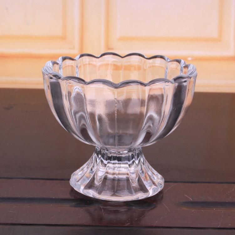 Unique Clear Lotus Shape Glass Candle Jar Glass Candle Holder