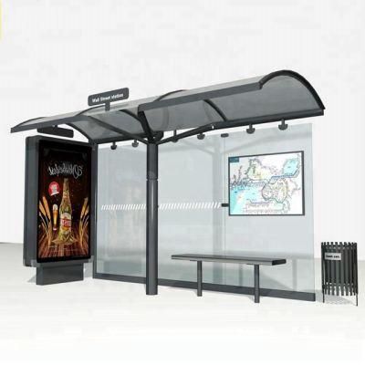 Outdoor Waterproof and Thermal Insulation Stainless Steel Tempered Glass Bus Shelter