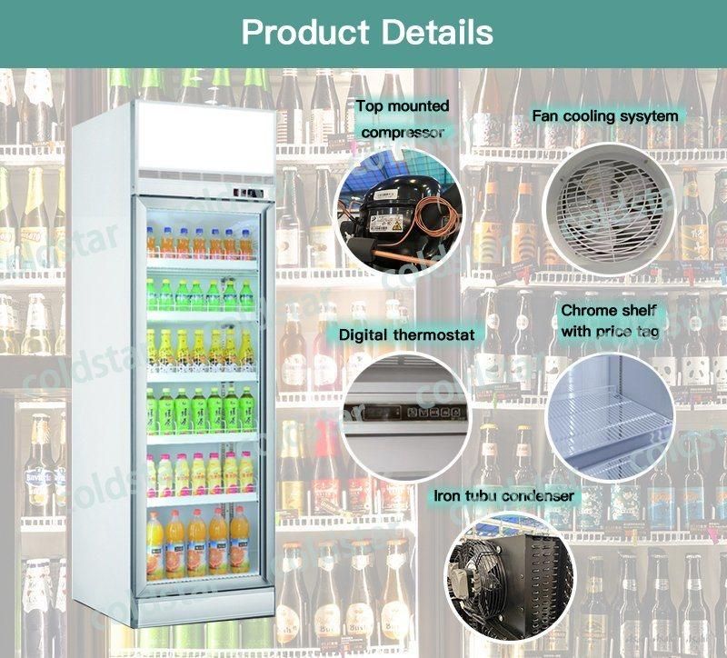 Supermarket 4 Glass Doors Milk Beverage Upright Refrigerated Showcase