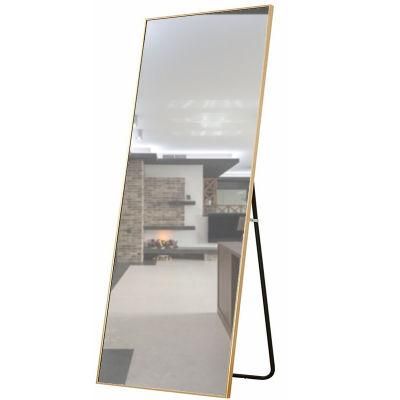 Intriguing Dressing Room Slendar Brushed Gold Tall Wall Mirrors