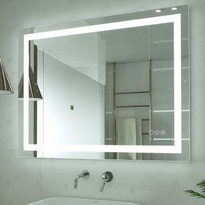 Jinghu Hotel Bath Furniture Backlit Mirror LED Bathroom Mirror Wall Mounted Lighted Anti-Fog Mirror with Dimmer