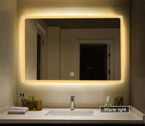 Anti-Fog LED Bathroom Hotel Cosmetic Smart Modern Rectangle Mirror