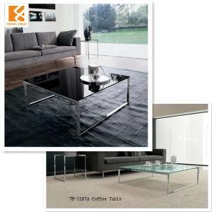 Newland Modern Glass and Stainless Steel Coffee Table (TB-S187A)