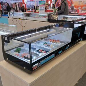 Custom Made Supermarket Glass Display Refrigeration Meat Sushi Deli Showcase