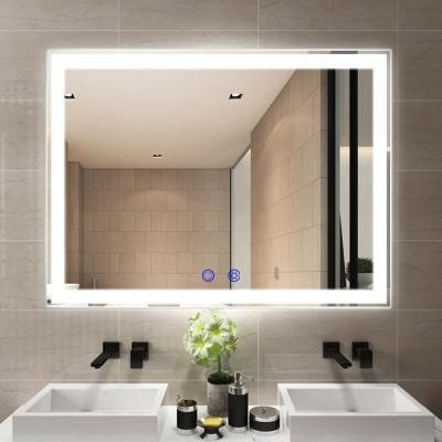 Wholesale Hotel Custom LED Bathroom Silver Mirror Touch Switch