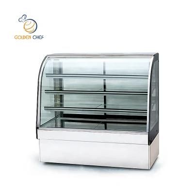 High Quality Kitchen Equipment Glass Showcase Curved Glass Refrigerator Sliding Door Air Cooler