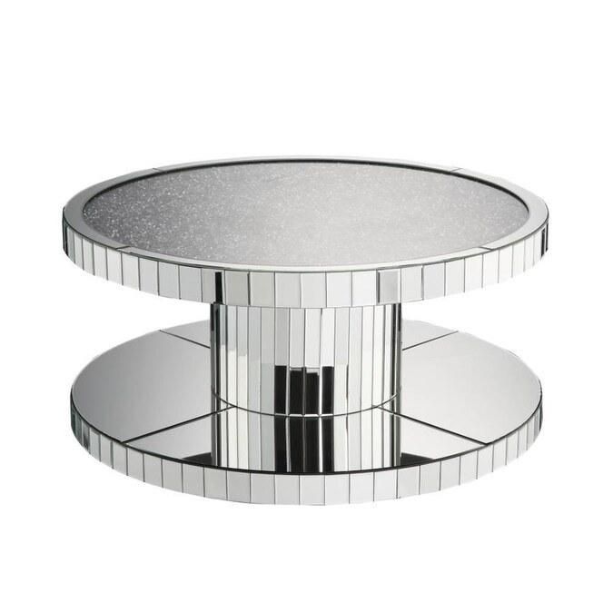 Glam Square Mirrored Coffee Table Hot Design Crushed Diamond Mirrored Furniture Coffee Table