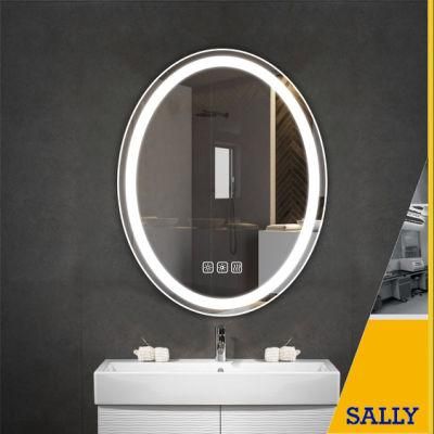 Sally Oval LED Mirror Bathroom 22X28 Dimmable Waterproof Frameless Anti-Fog Vanity Make up Mirrors with Light
