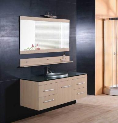 Luxury Design Wholesale MDF Bathroom Vanity Furniture with Mirror Lamp
