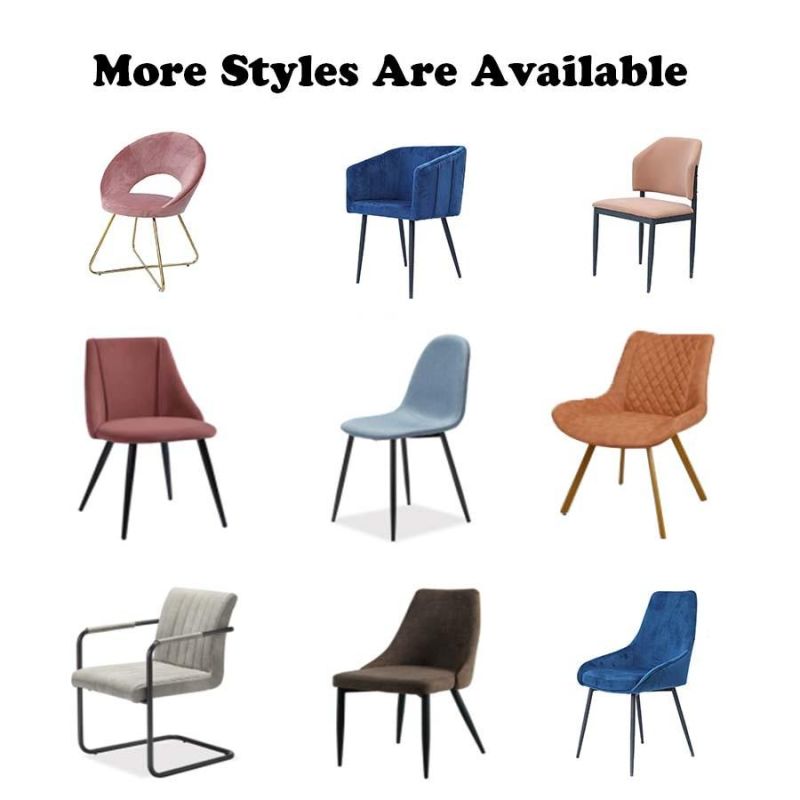 Nordic Modern Living Room Hotel Restaurant Furniture Fabric Spraying Steel Dining Chair for Outdoor Furniture