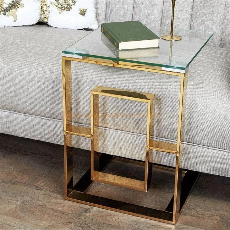 Sofa Chair Small Portable Table Structure Tempered Glass Coffee Table Design for Living Room