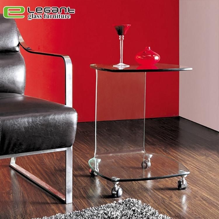 Modern Furniture Design Clear Hotel Glass Side Table Sofa Side Table