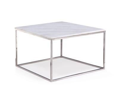 Luxury Coffee Table Modern Living Room Furniture Style Marble Top Stainless Steel Coffee Table