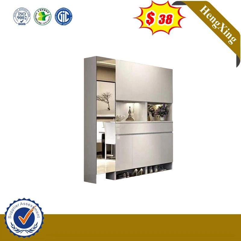 Full Overlay Framed Large Modern Wooden Shoe Cabinet with Full Mirror Living Room Furniture