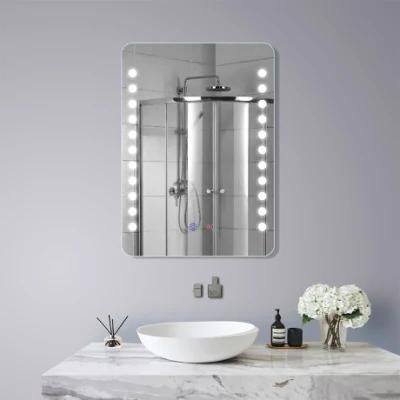 Hotel Wholesale Modern 500 X 700mm Lighted Wall Mounted Bathroom Mirror with Lights and Dimmer